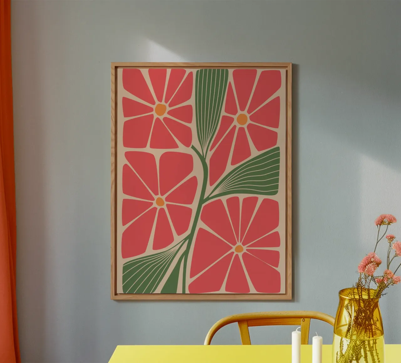 Design floreale retrò - Arte floreale moderna pannello forex da Whole©