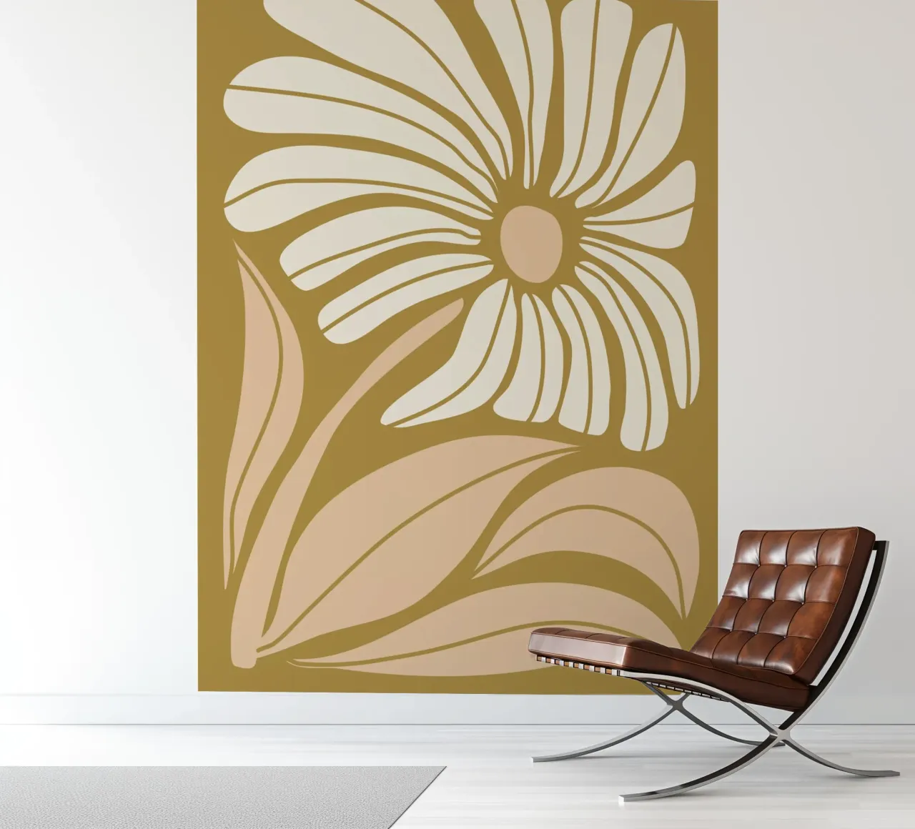 Retro flower - Abstract nature art in earthy tones photo wallpaper by Whole©