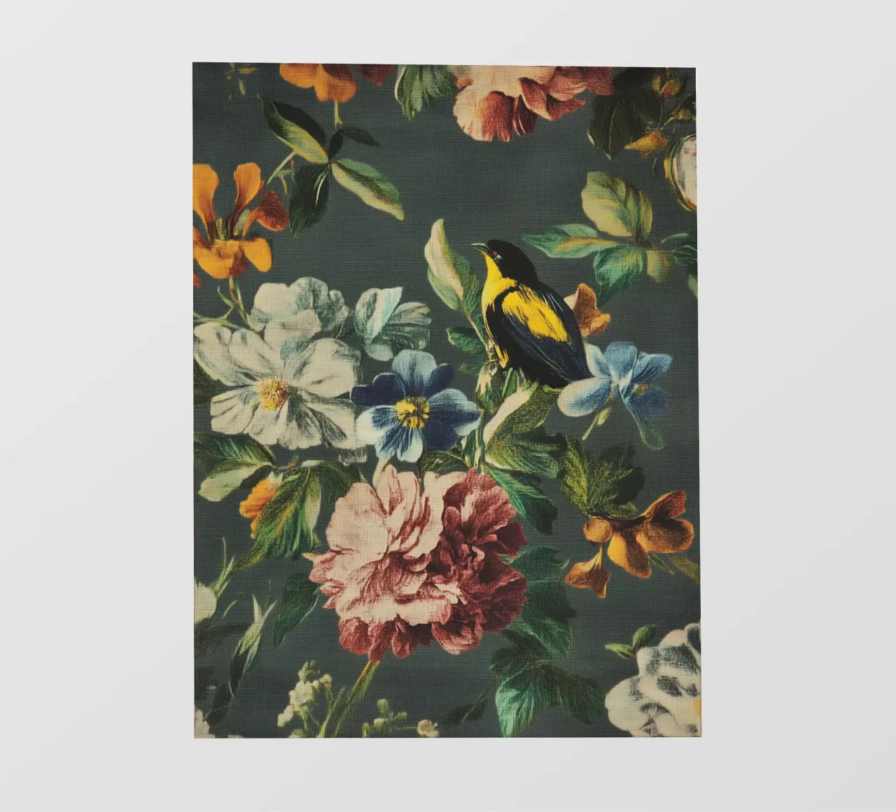 Fiori rinascimentali con uccello pellicola backlit da Carinaprint