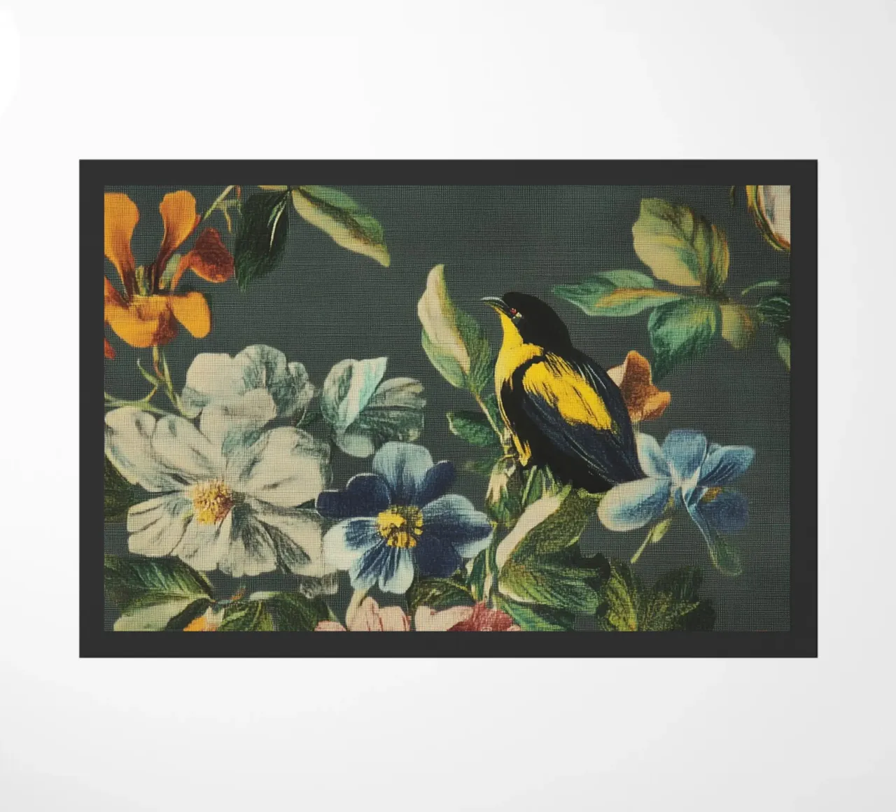 Fiori rinascimentali con uccello zerbino da Carinaprint