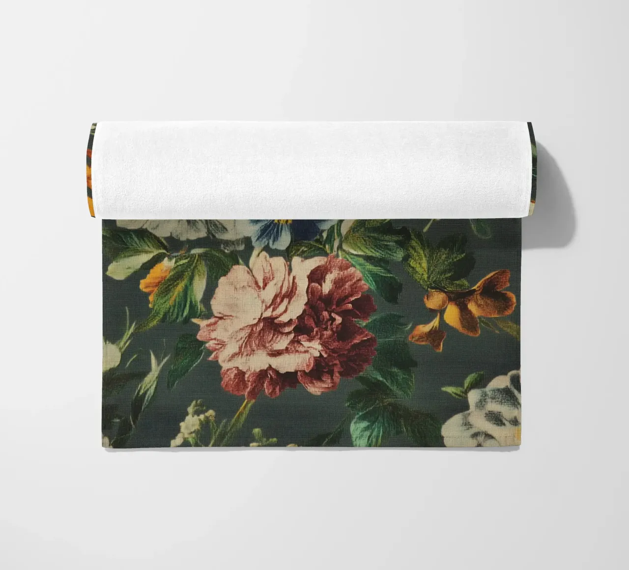 Fiori rinascimentali con uccello telo mare da Carinaprint