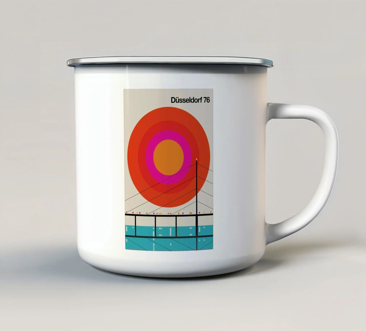 Düsseldorf 76 Emaille Tasse von Bo Lundberg