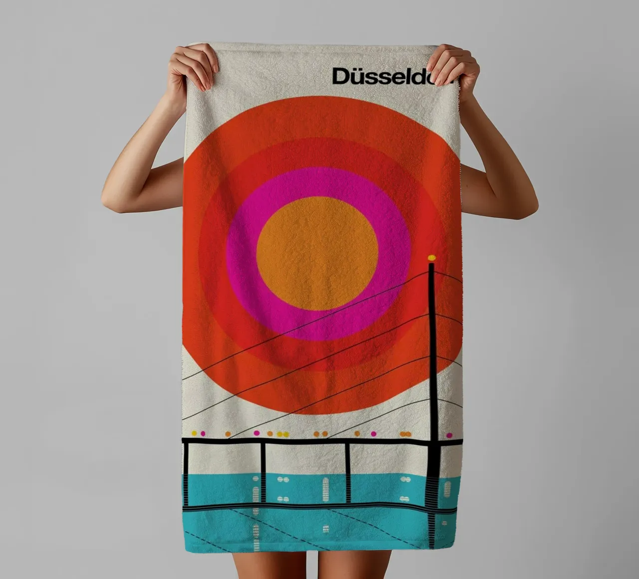 Düsseldorf 76 badhanddoek van Bo Lundberg