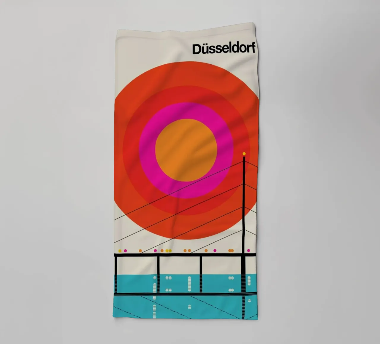 Düsseldorf 76 badhanddoek van Bo Lundberg