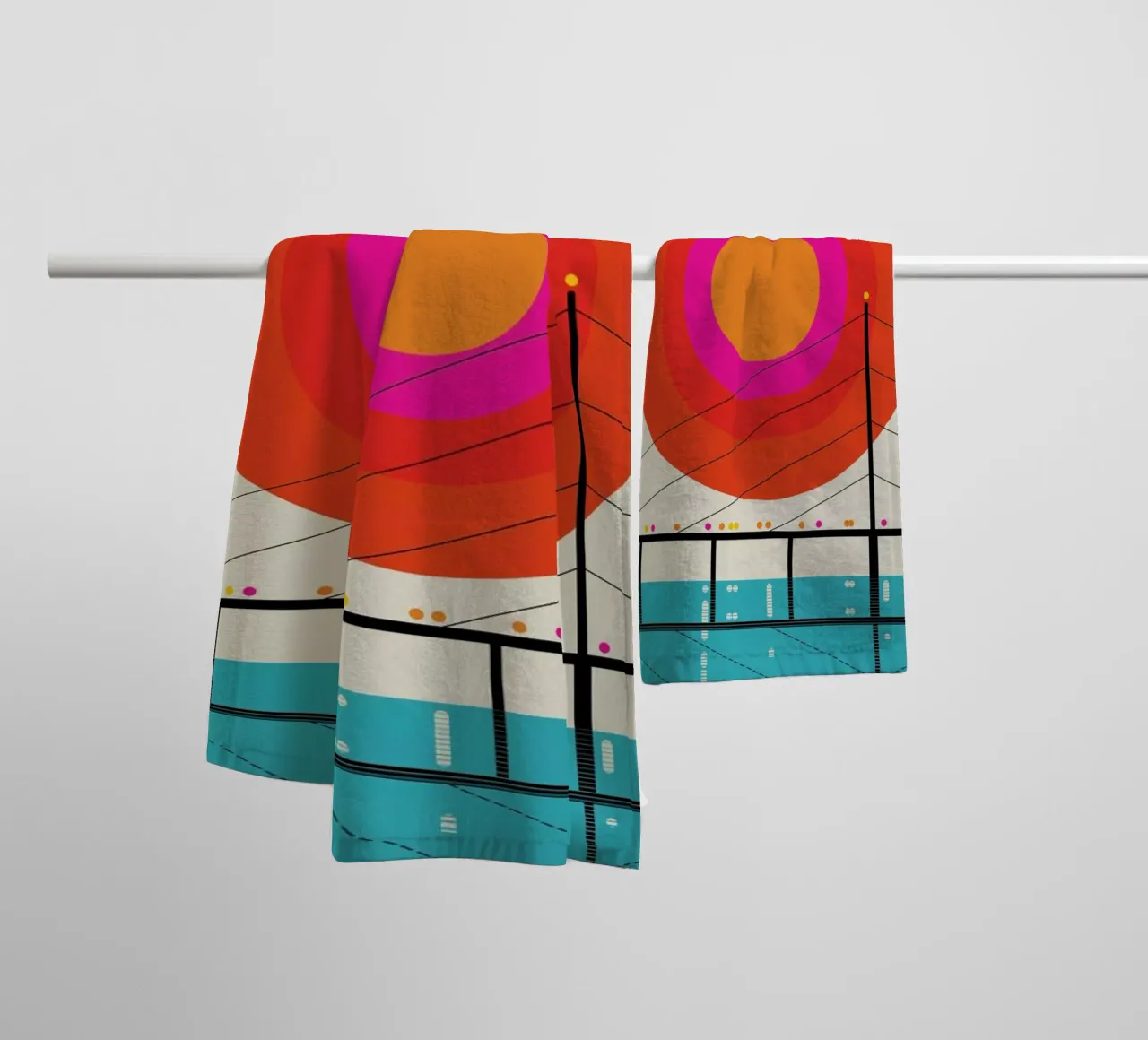 Düsseldorf 76 badhanddoek van Bo Lundberg