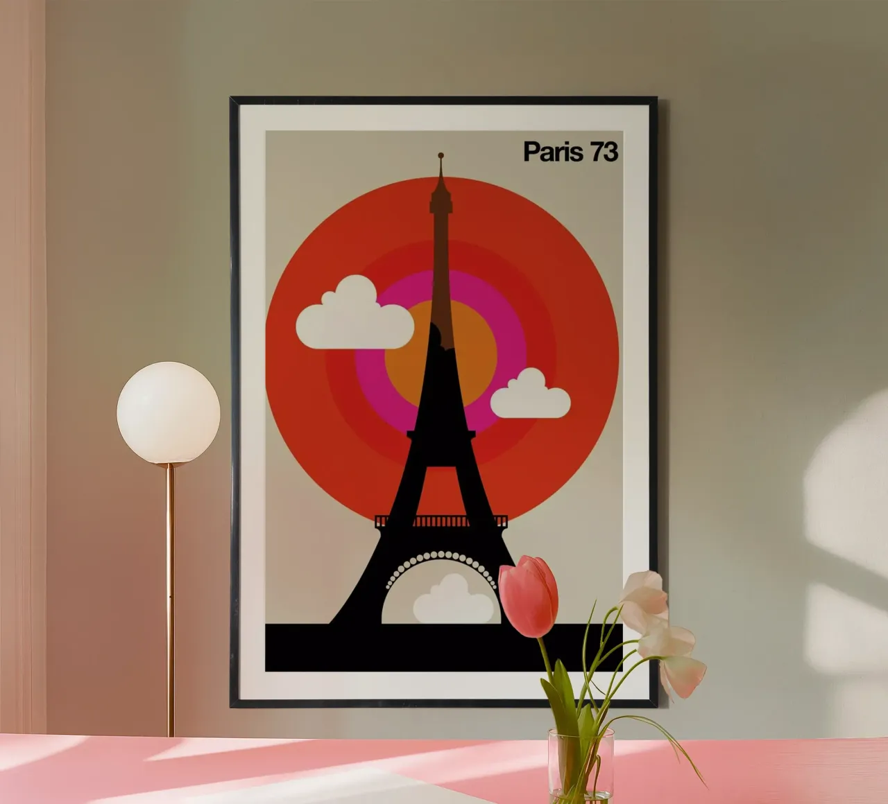 Paris 73 poster con telaio in alluminio da Bo Lundberg