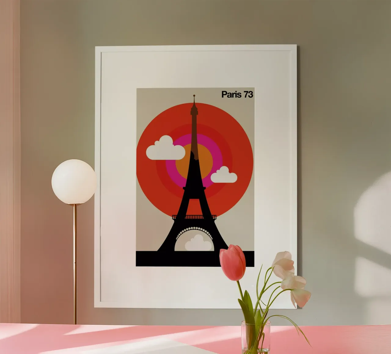 Paris 73 poster con telaio in alluminio da Bo Lundberg