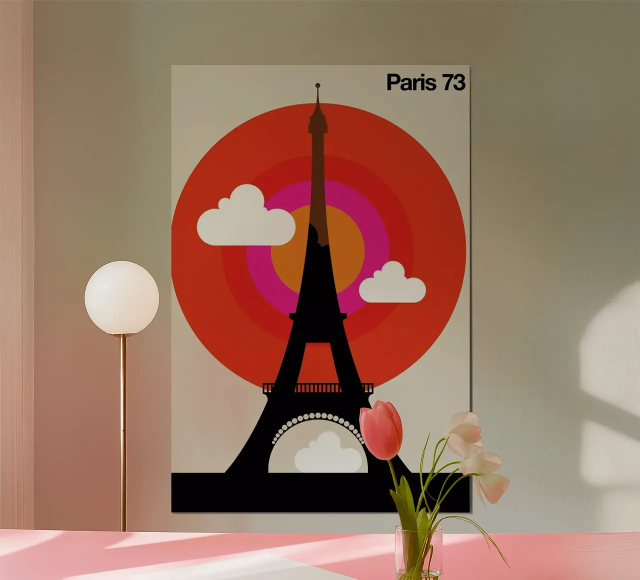 Paris 73 poster con telaio in alluminio da Bo Lundberg