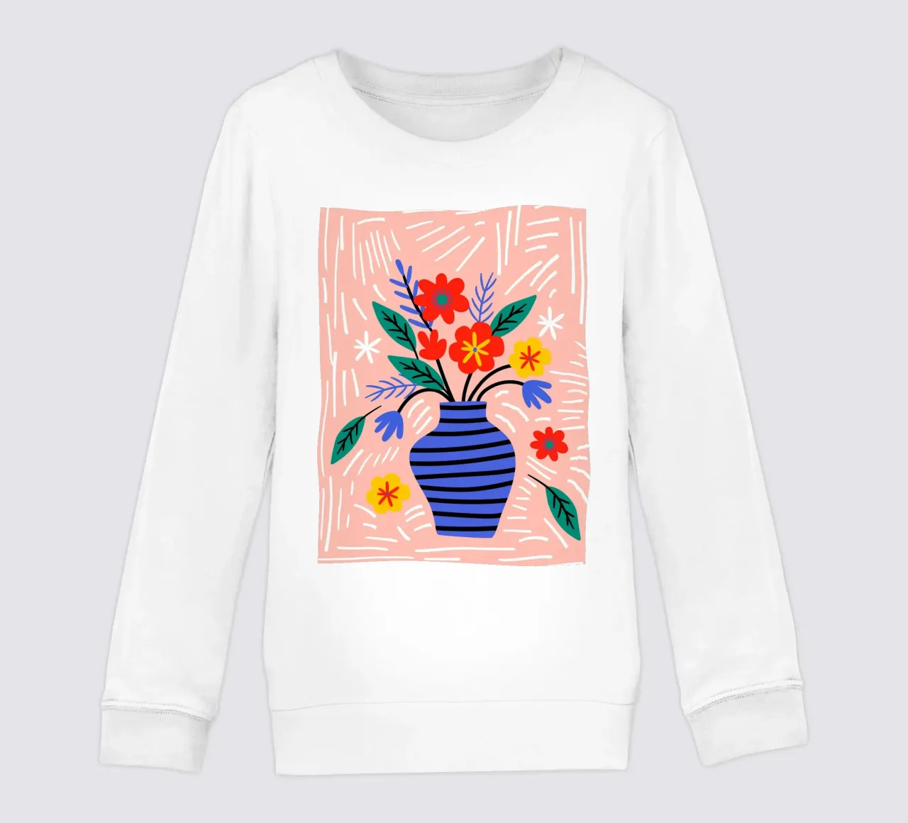 Abstract Flowers - Colourful Nature Illustration Modern kids sweatshirt by Whole©