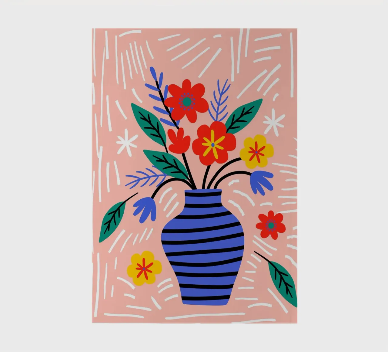 Abstract Flowers - Colourful Nature Illustration Modern notebook by Whole©