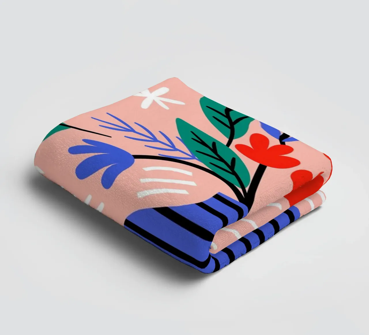 Fleurs abstraites - Illustration de la nature colorée Moderne serviette de bain de Whole©