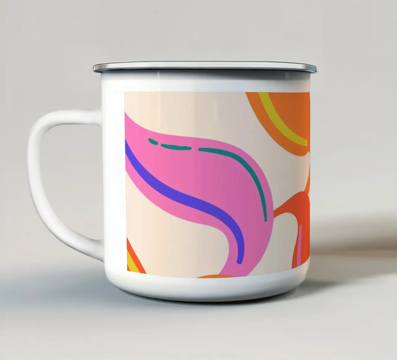 Foglie astratte - Occhiali dal design moderno e colorato tazza in smalto da Whole©