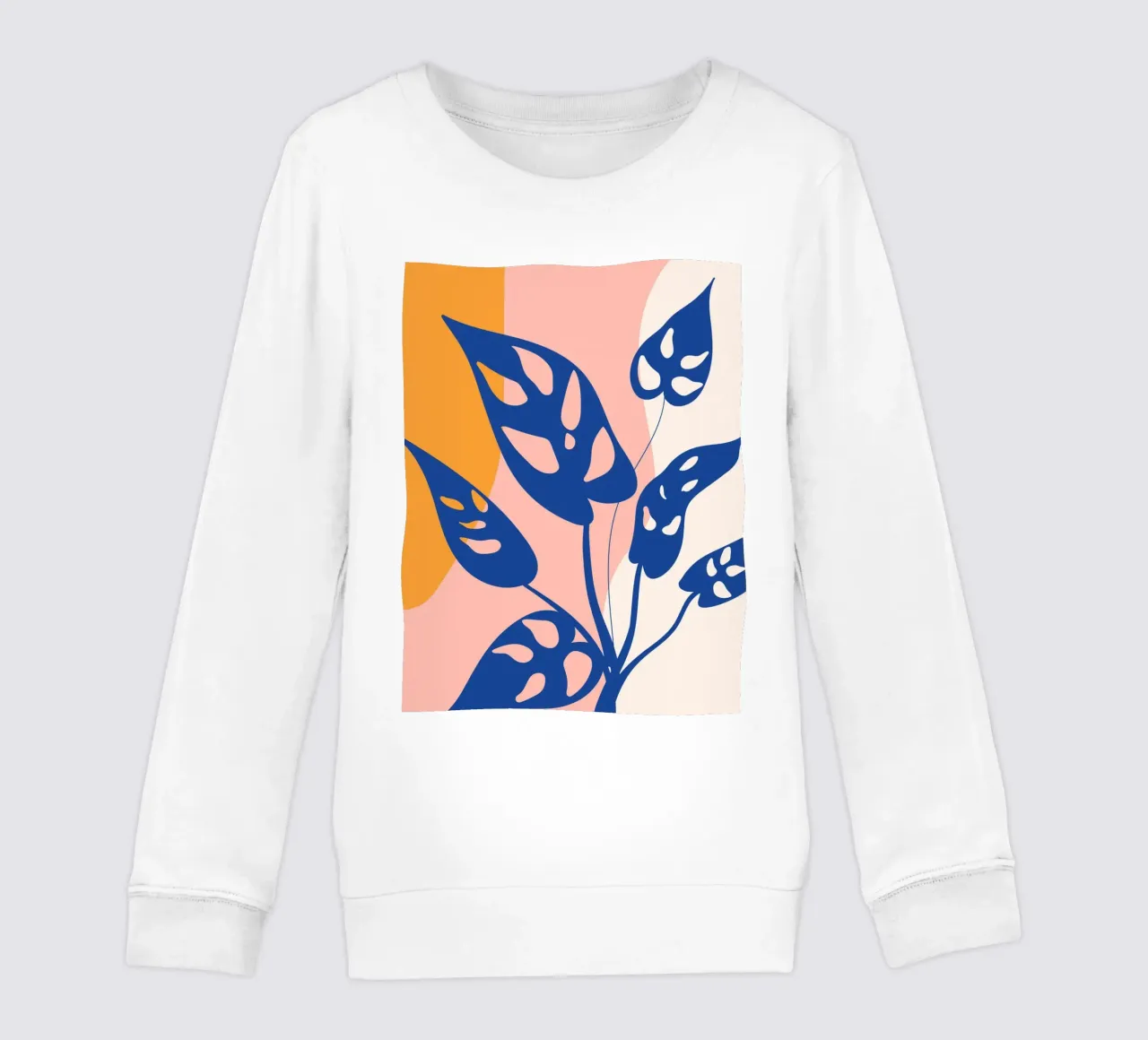 Modern leaf design - Abstract nature art kids sweatshirt by Whole©