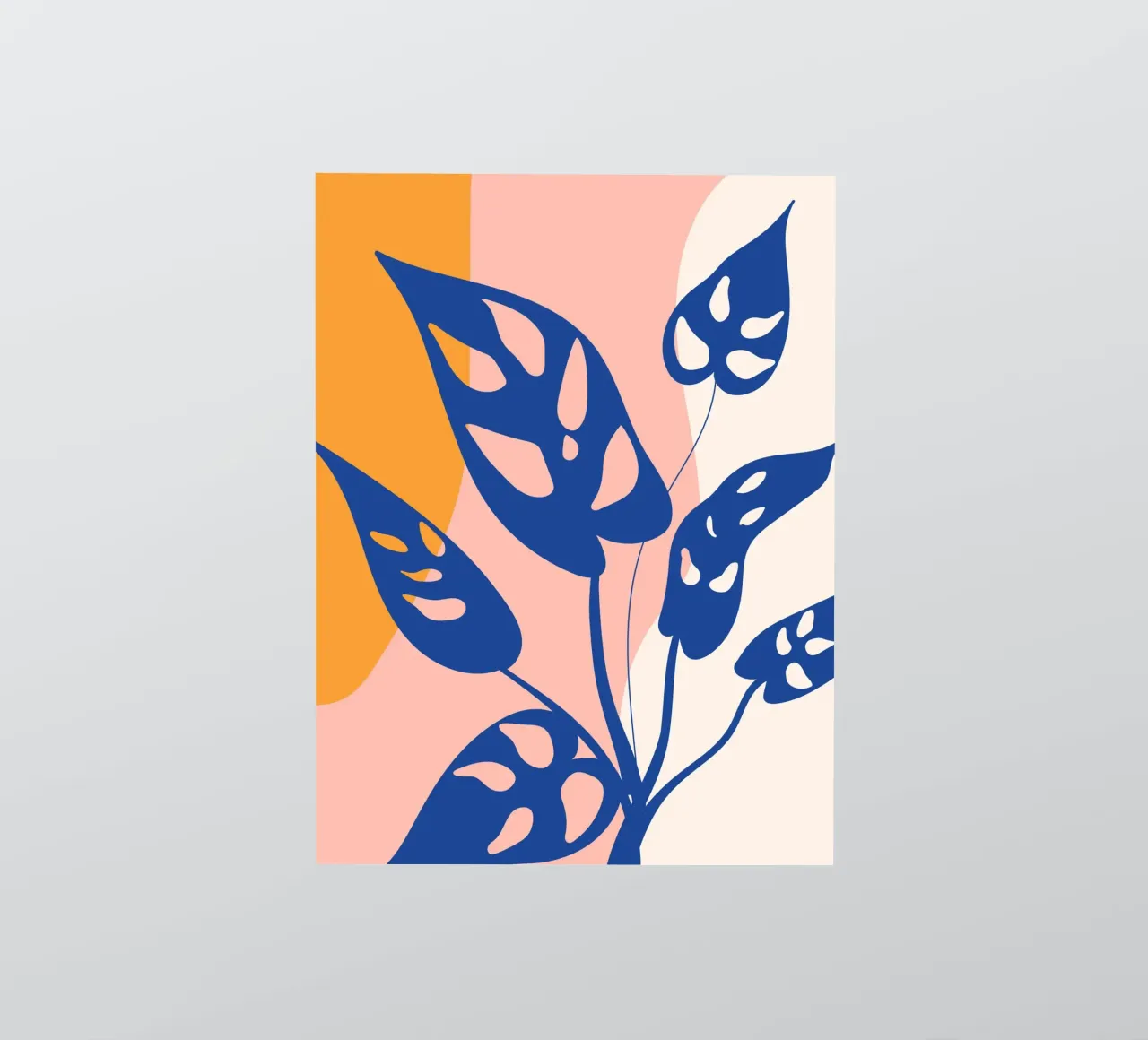 Modern leaf design - Abstract nature art sticker by Whole©