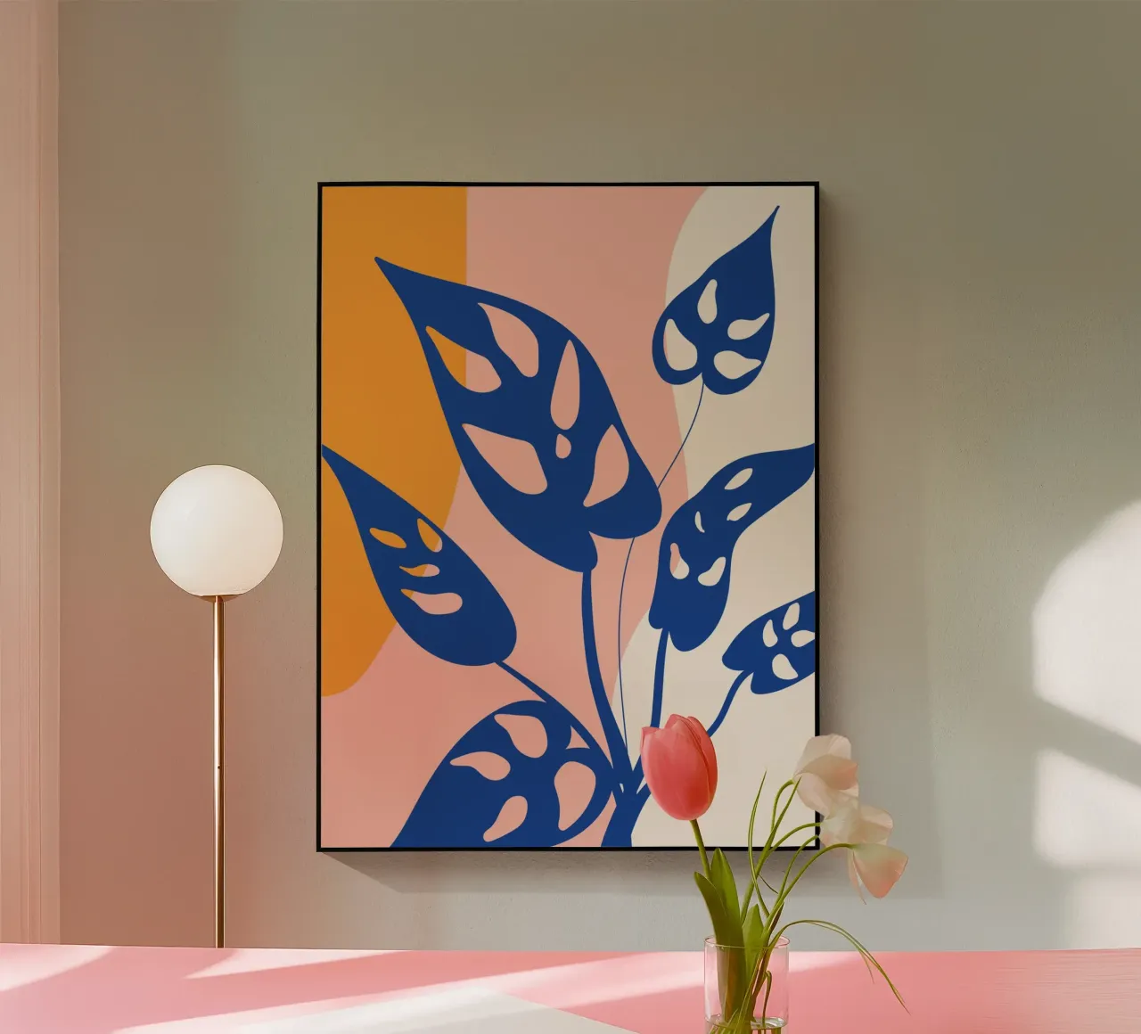 Modern leaf design - Abstract nature art acrylic glass by Whole©