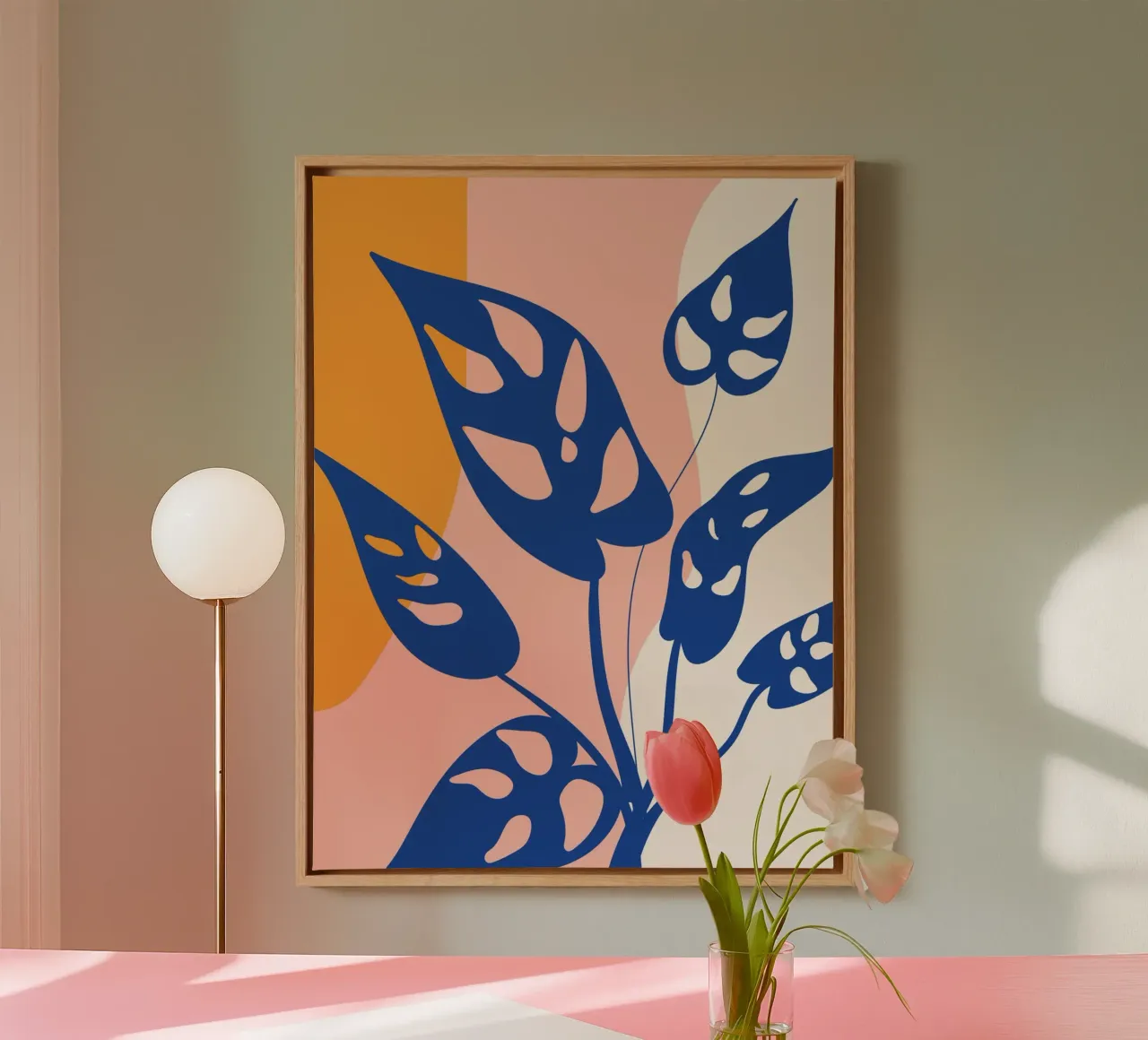 Modern bladontwerp - Abstracte natuurkunst canvas van Whole©