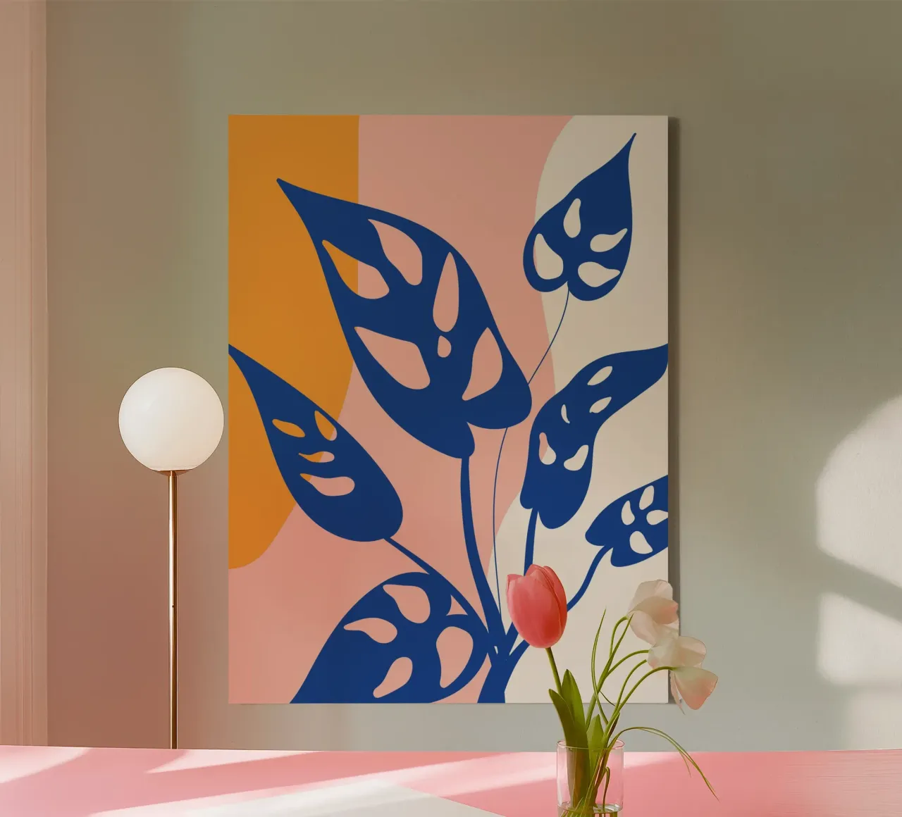 Modern bladontwerp - Abstracte natuurkunst canvas van Whole©
