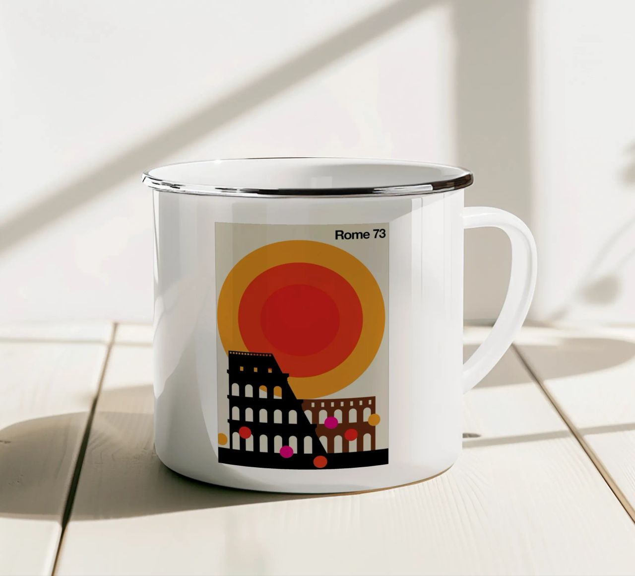 Rome 73 tazza in smalto da Bo Lundberg
