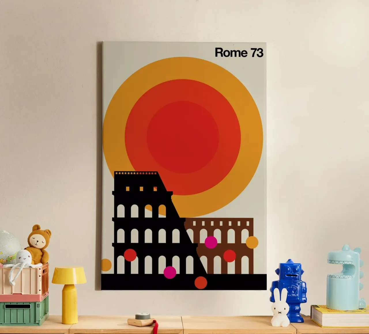 Rome 73 canvas met Baklijst van Bo Lundberg