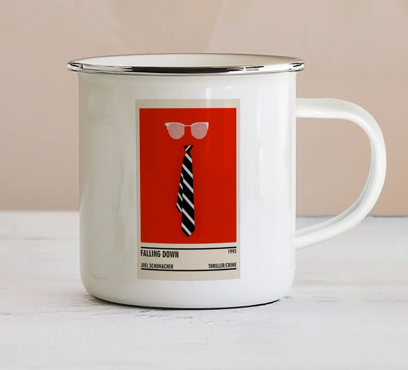 Falling Down enamel mug by TheArtstudio