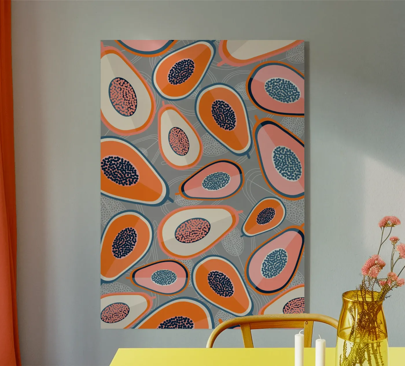 Papayas acryl van susanapaz