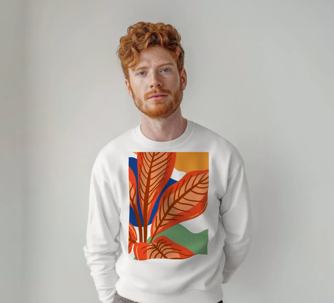 Abstract leaf pattern - Tropical elegance sweatshirt by Whole©