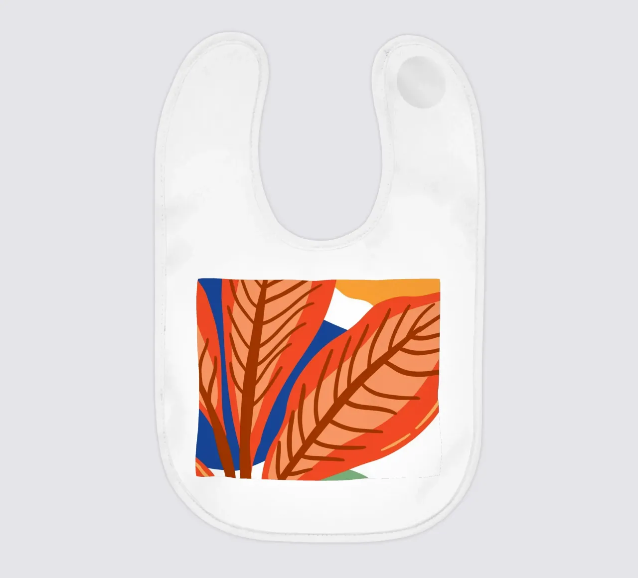 Abstract leaf pattern - Tropical elegance baby bib by Whole©