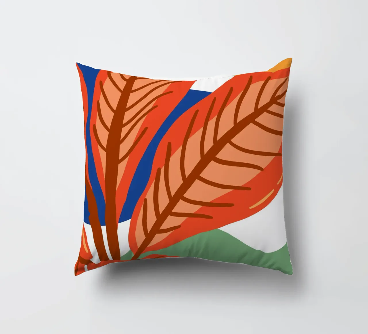 Abstract leaf pattern - Tropical elegance decorative cushion by Whole©