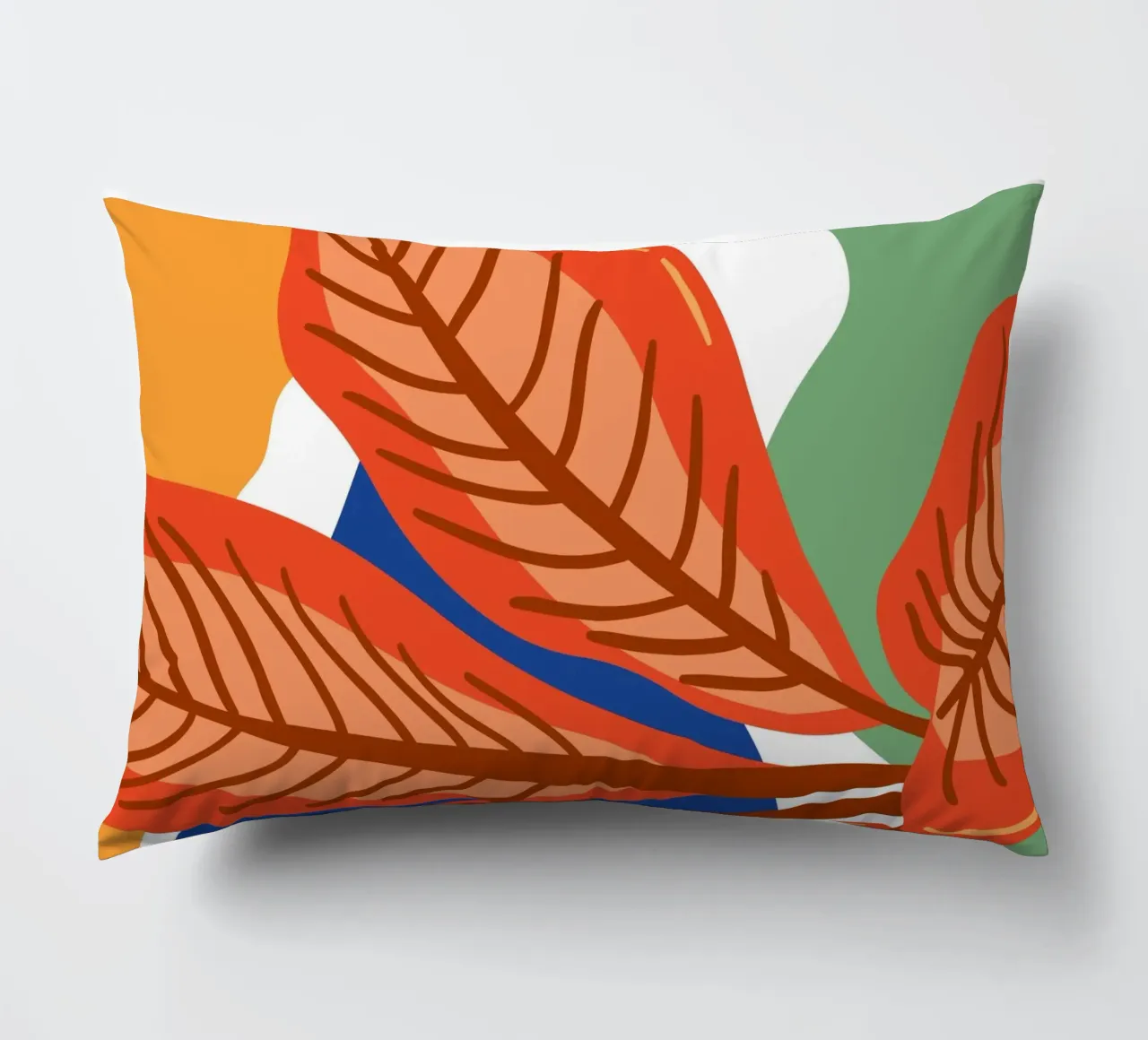 Abstract leaf pattern - Tropical elegance decorative cushion by Whole©