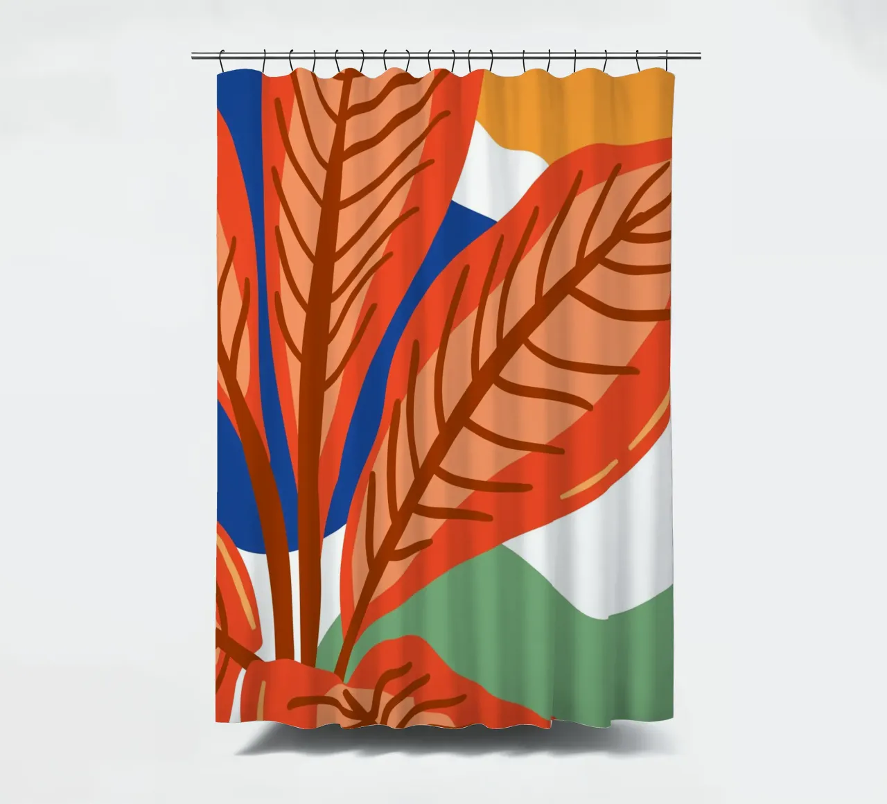 Abstract leaf pattern - Tropical elegance shower curtain by Whole©