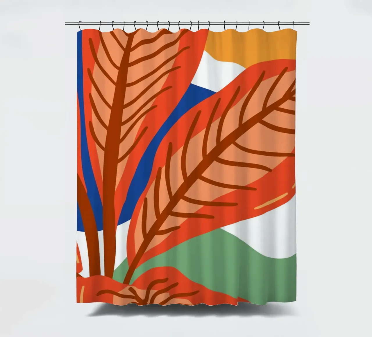 Abstract leaf pattern - Tropical elegance shower curtain by Whole©
