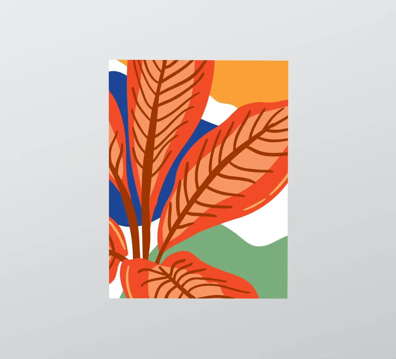 Abstraktes Blattmuster – Tropische Eleganz Sticker von Whole©
