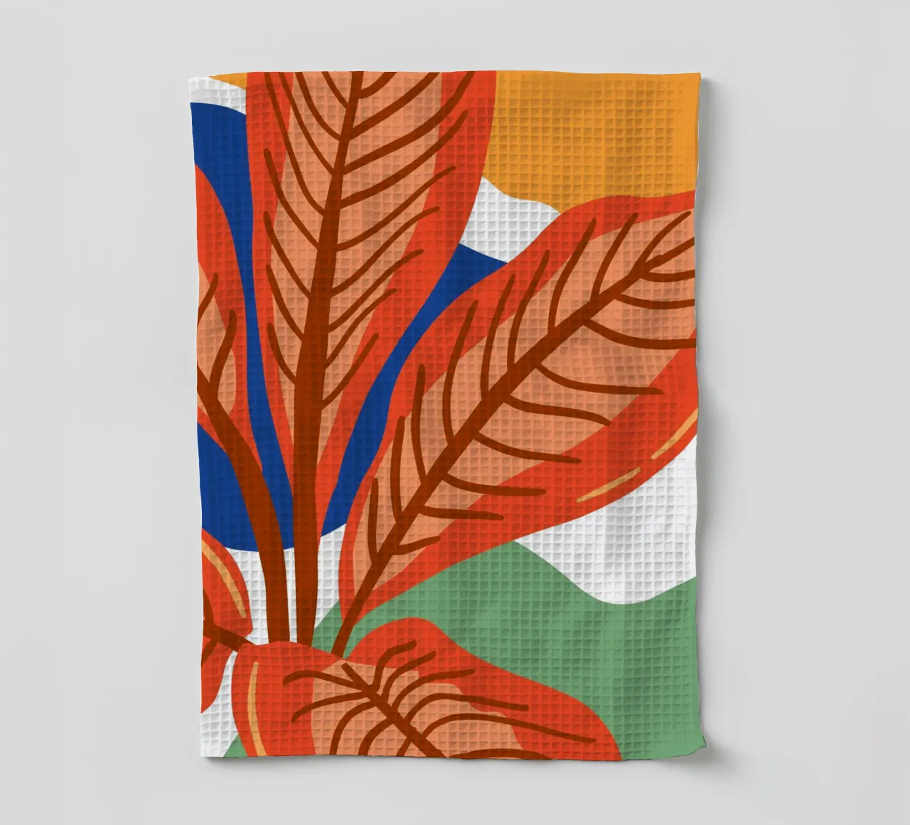 Motif abstrait de feuilles - Élégance tropicale torchon de Whole©