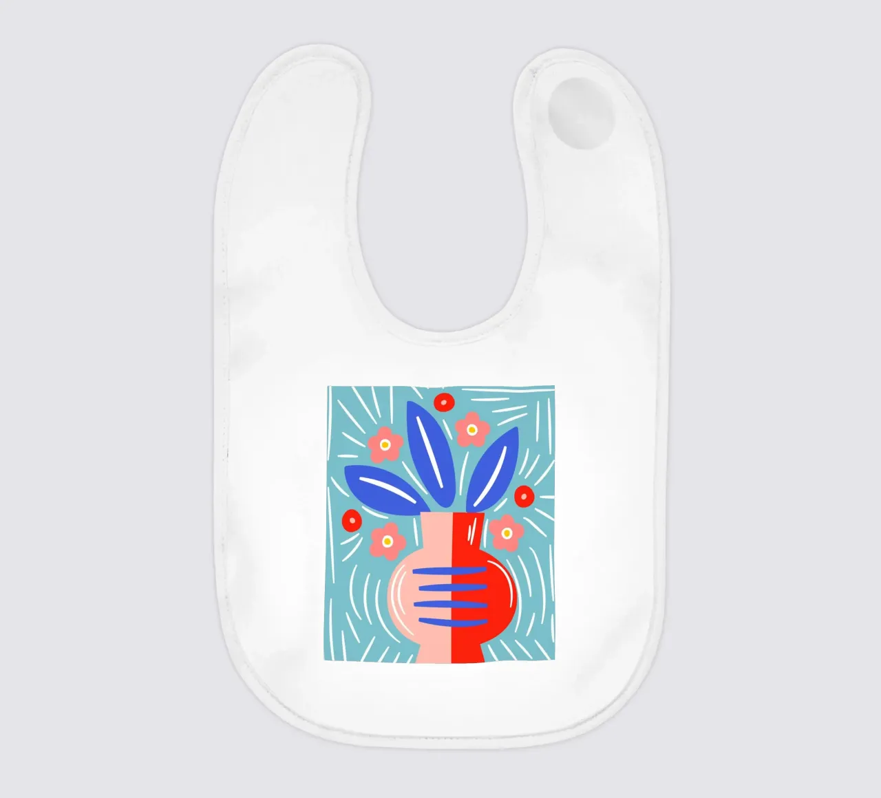 Fiori in vaso - Design grafico moderno bavaglino da Whole©
