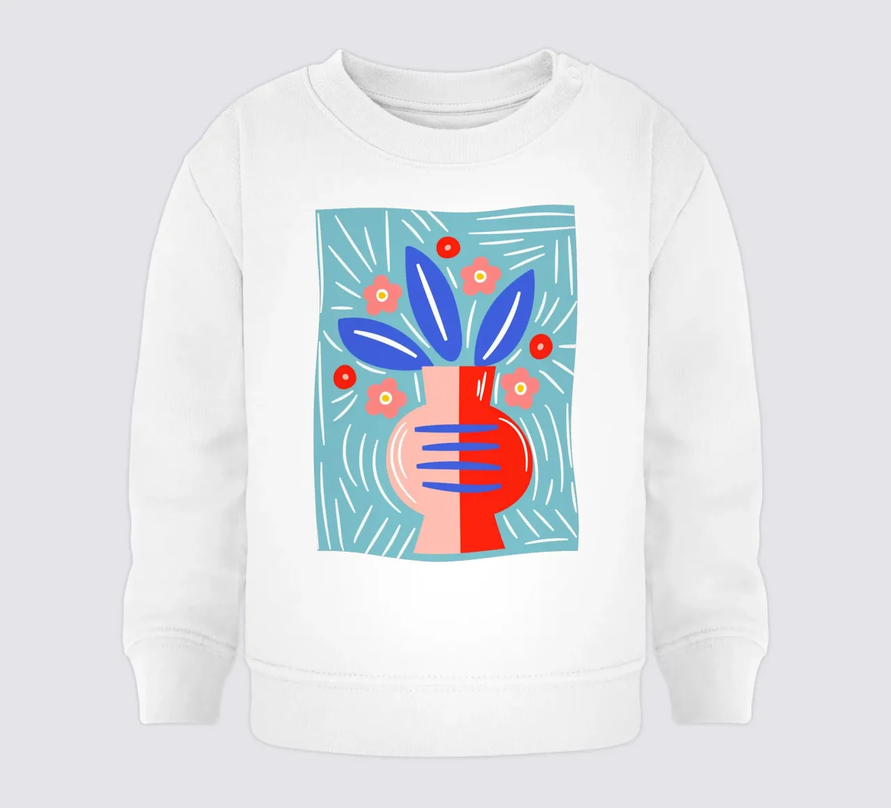 Fiori in vaso - Design grafico moderno felpa neonato da Whole©