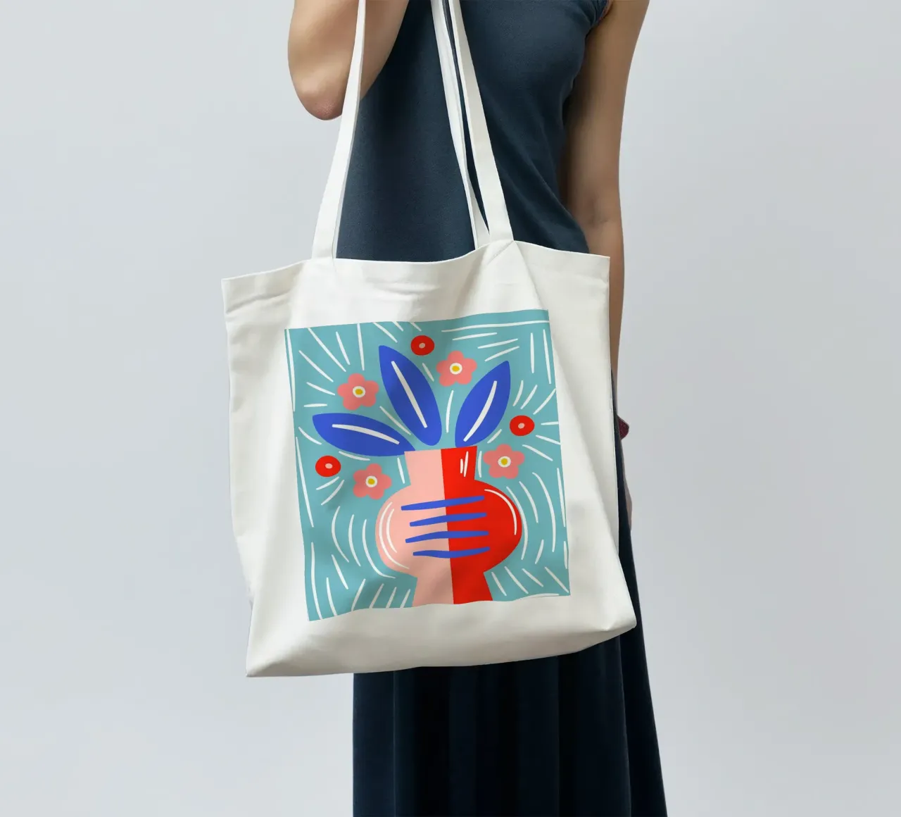 Fiori in vaso - Design grafico moderno borsa in juta da Whole©