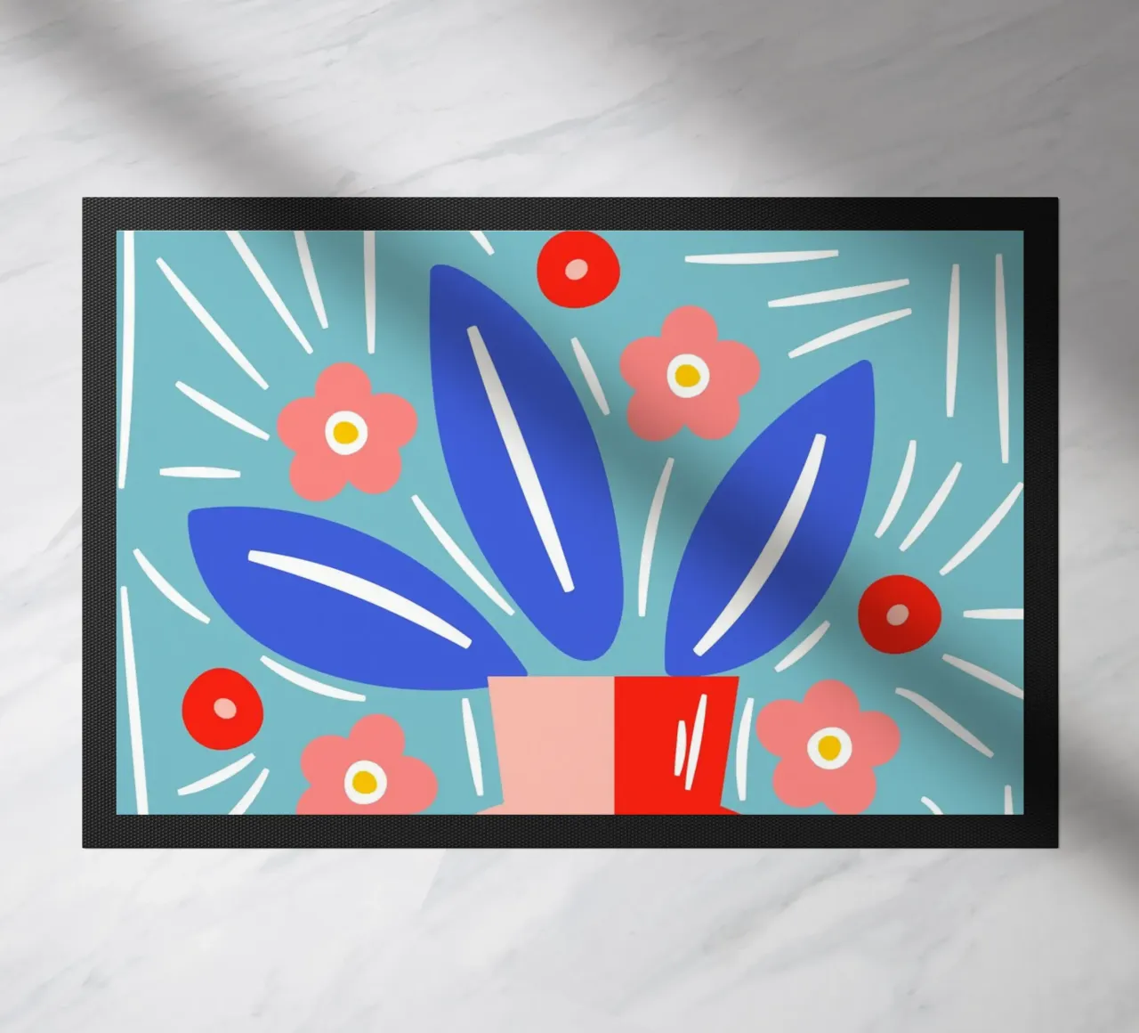 Fiori in vaso - Design grafico moderno zerbino da Whole©