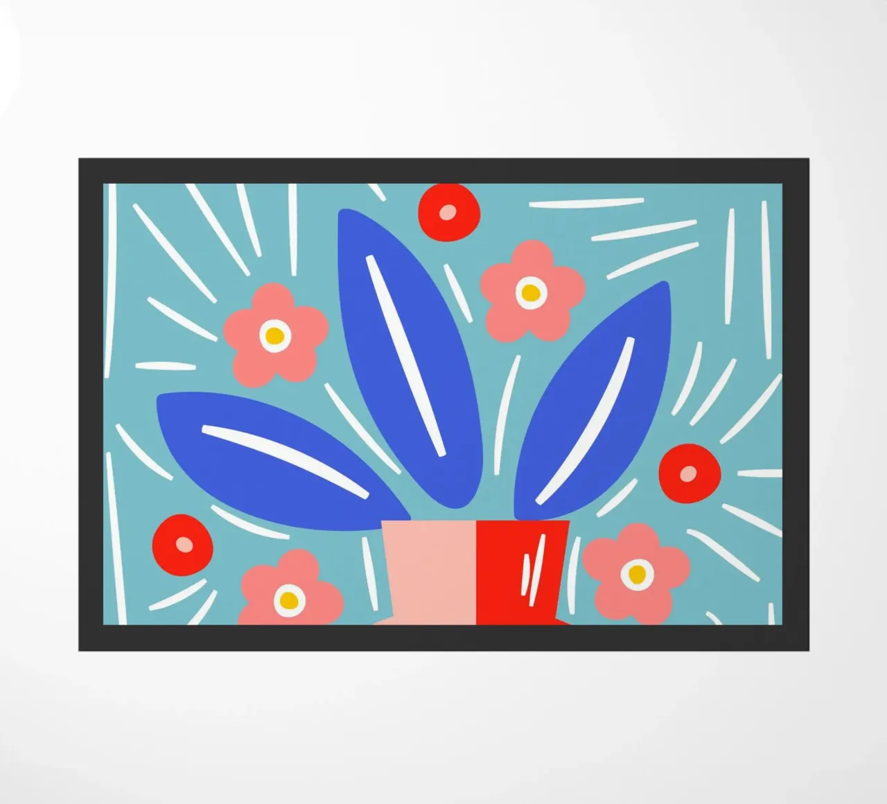 Fiori in vaso - Design grafico moderno zerbino da Whole©