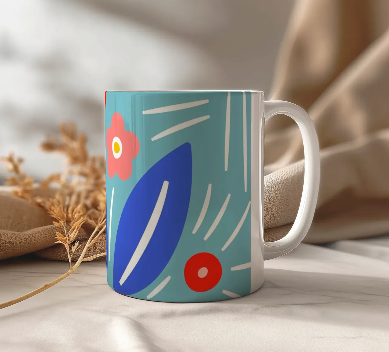 Fiori in vaso - Design grafico moderno tazza in ceramica da Whole©