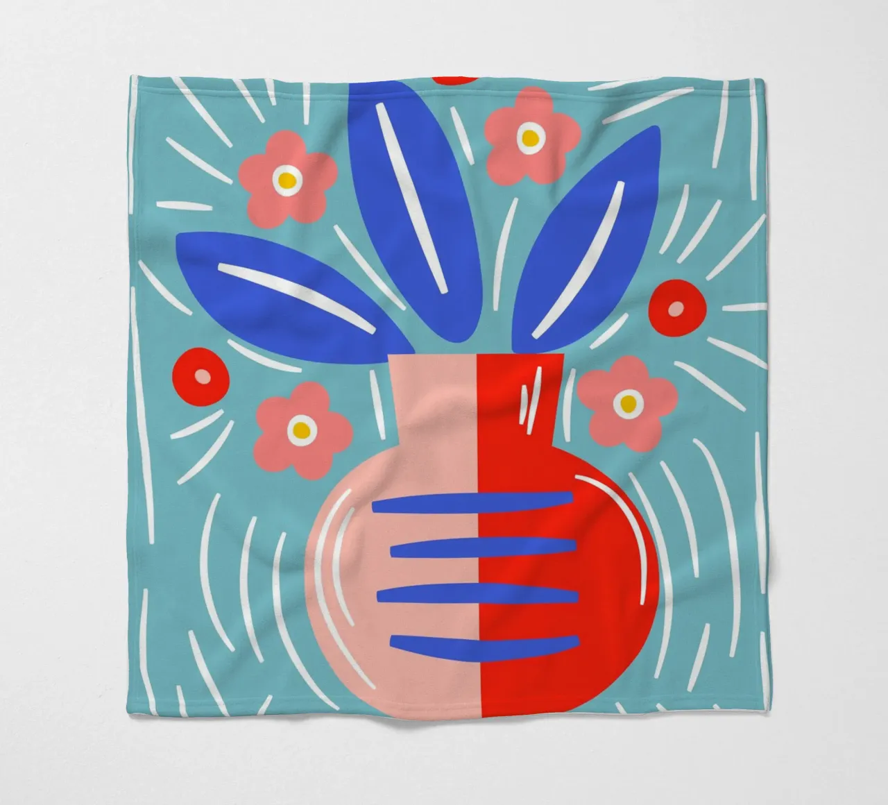 Fiori in vaso - Design grafico moderno coperta in pile da Whole©