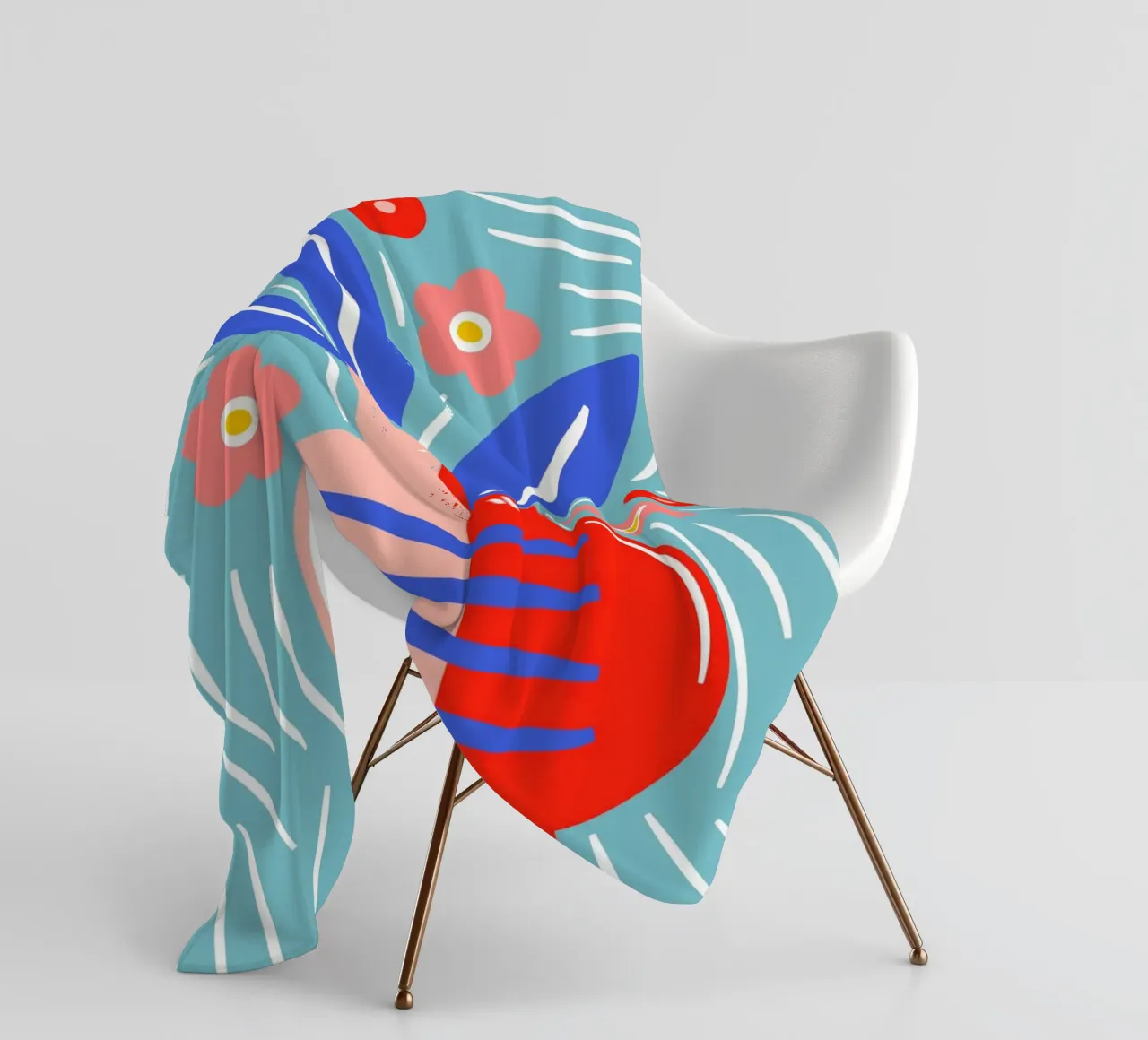 Fiori in vaso - Design grafico moderno coperta in pile da Whole©