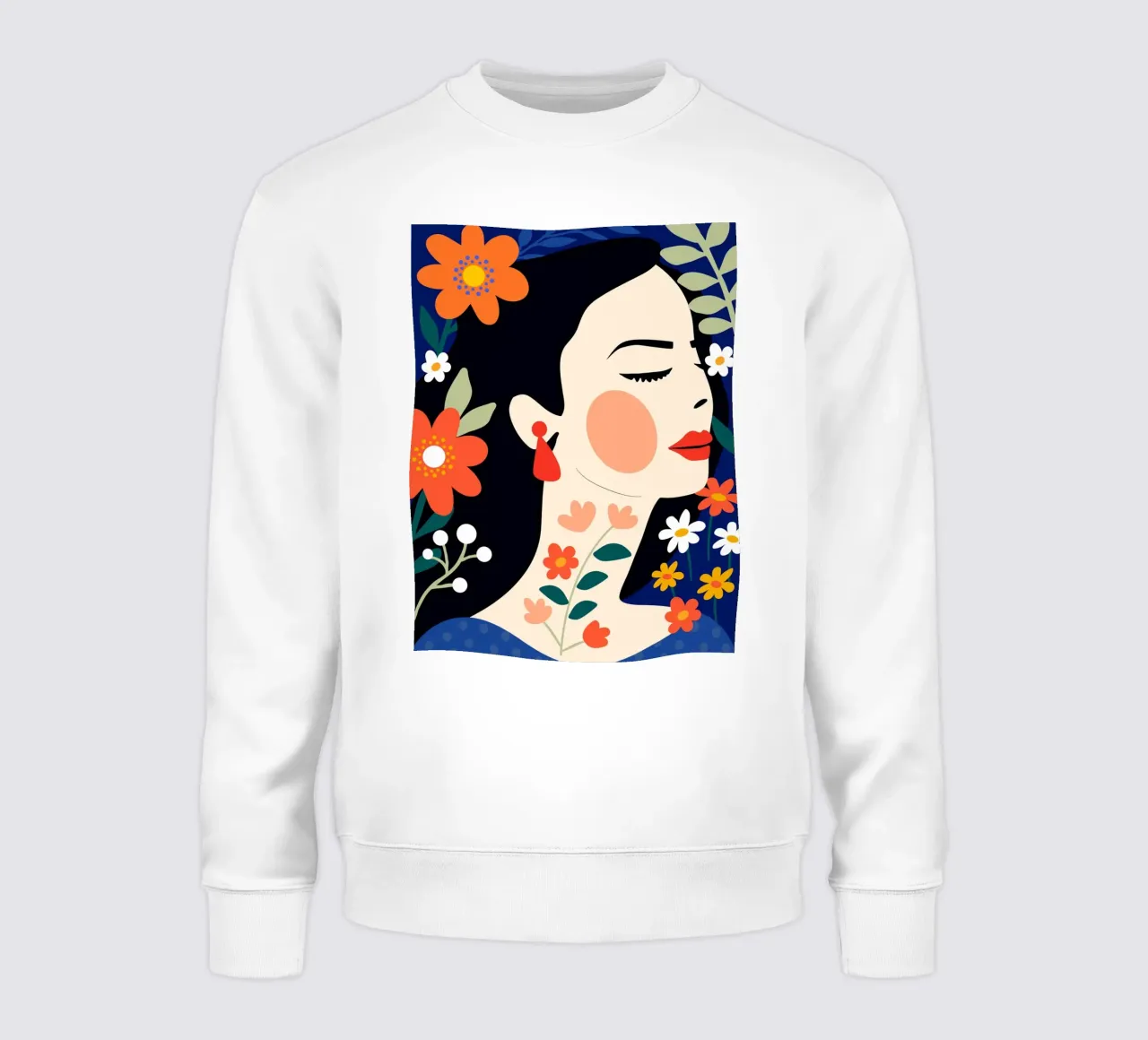 Florale Portraitkunst – Eleganz & Natur Sweatshirt von Whole©