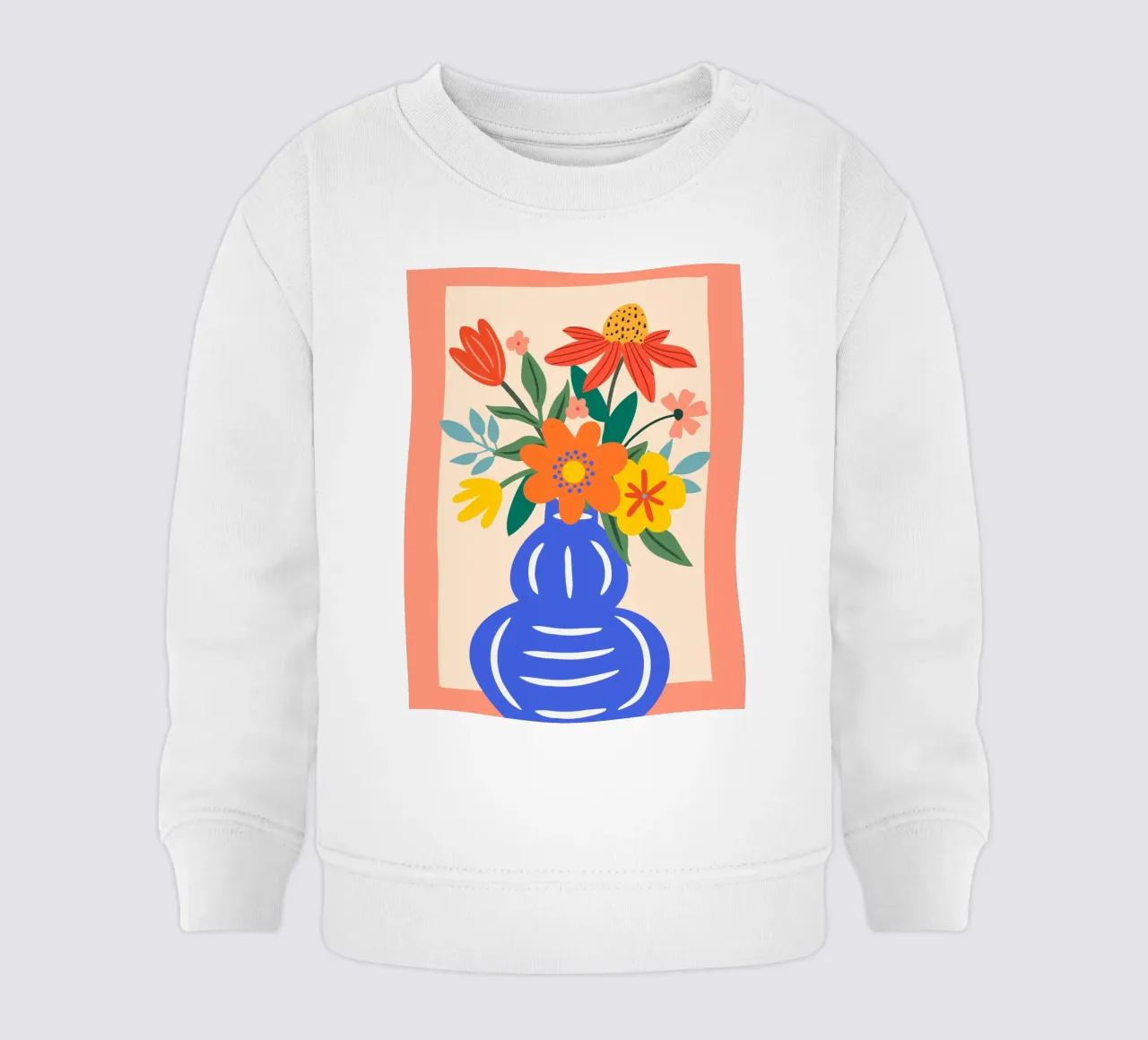 Fiori colorati in vaso - Moderno e allegro felpa neonato da Whole©