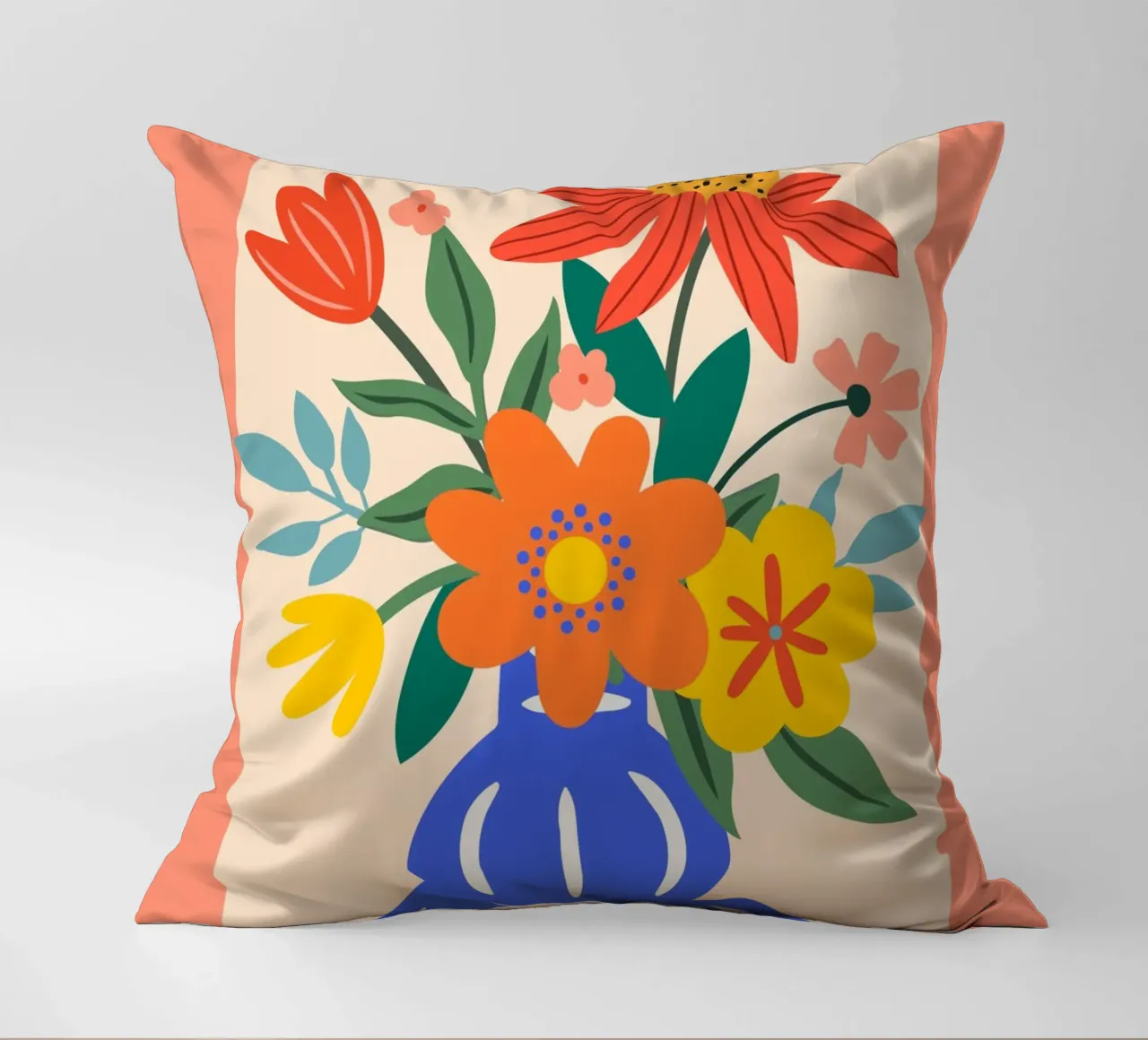 Fiori colorati in vaso - Moderno e allegro cuscino da Whole©