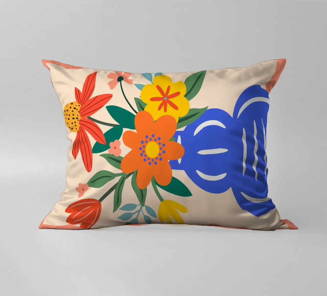 Fiori colorati in vaso - Moderno e allegro cuscino da Whole©