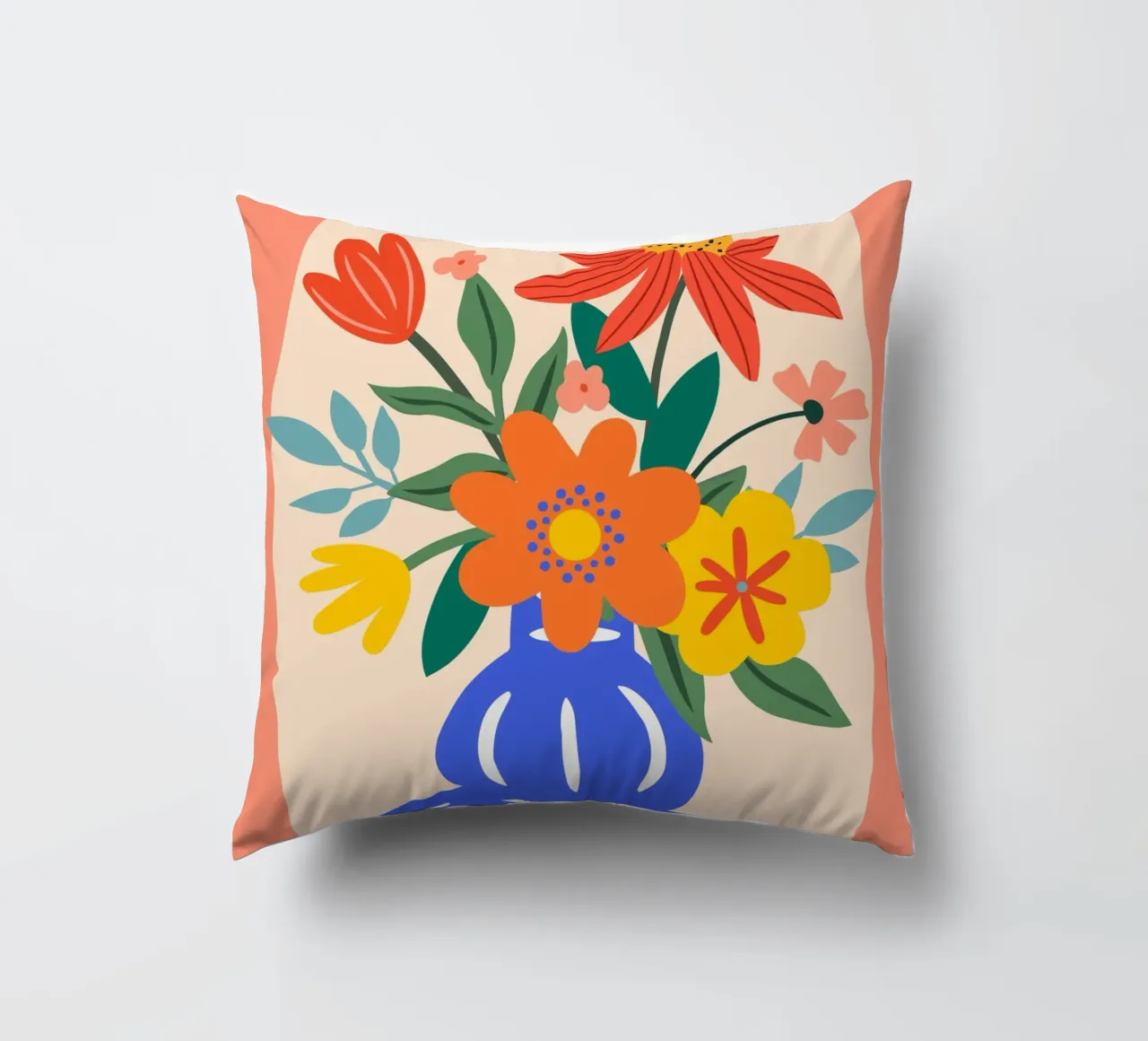 Fiori colorati in vaso - Moderno e allegro cuscino da Whole©