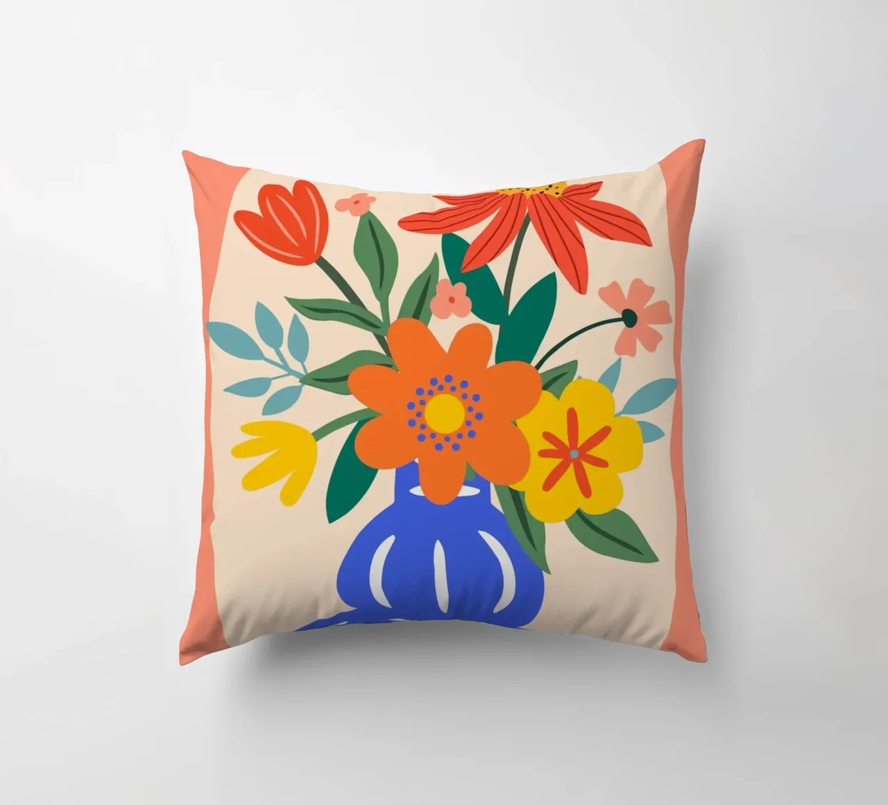 Fiori colorati in vaso - Moderno e allegro cuscino da Whole©