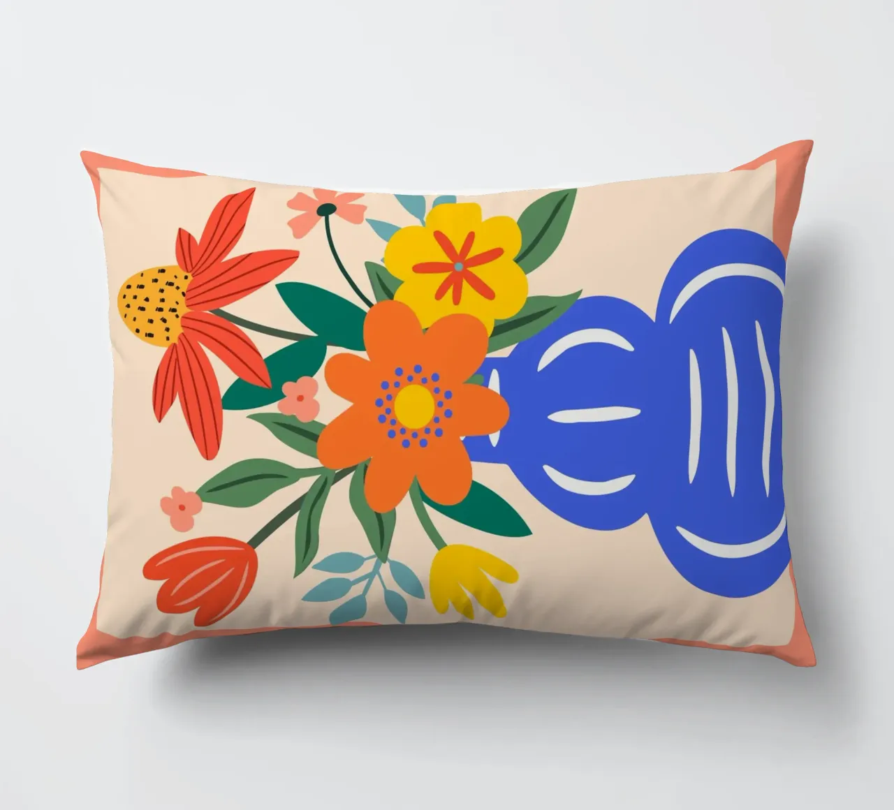 Fiori colorati in vaso - Moderno e allegro cuscino da Whole©
