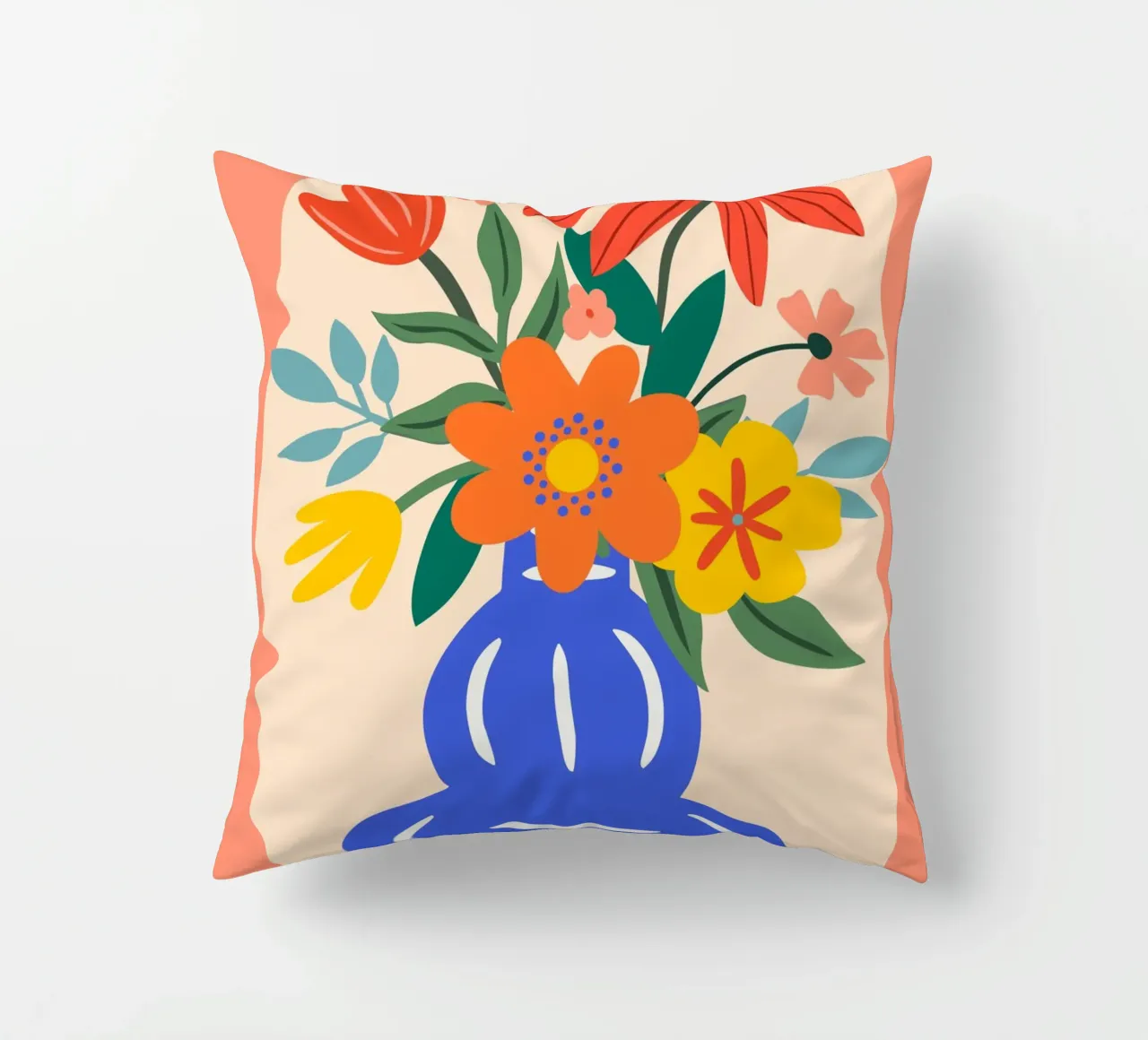 Fiori colorati in vaso - Moderno e allegro cuscino da Whole©