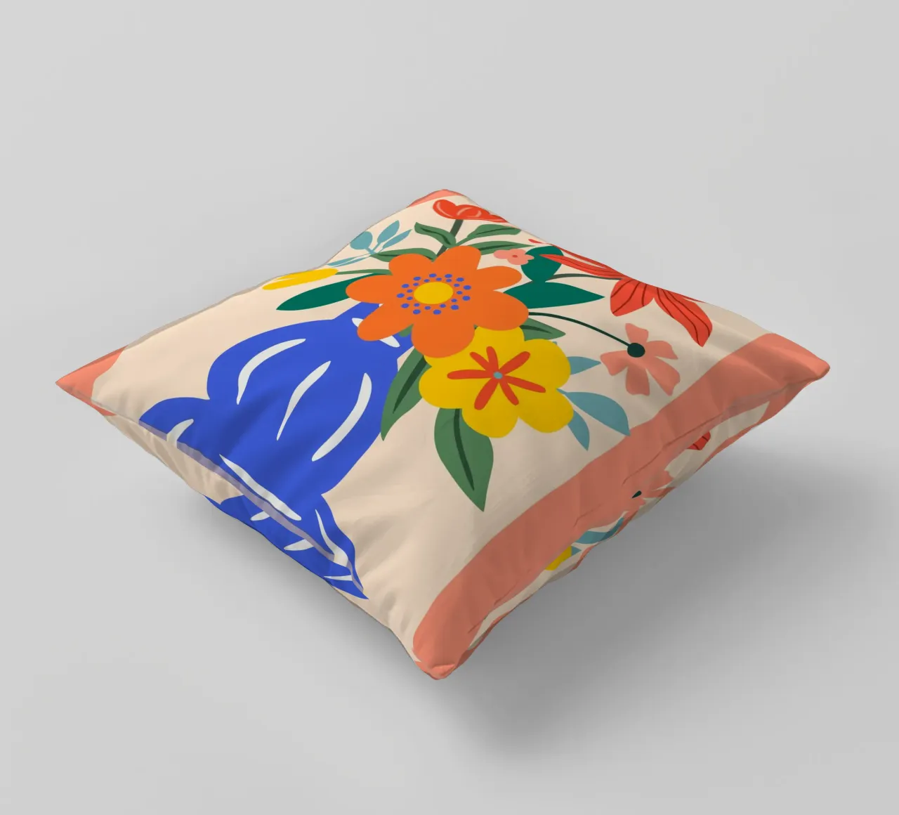 Fiori colorati in vaso - Moderno e allegro cuscino da Whole©